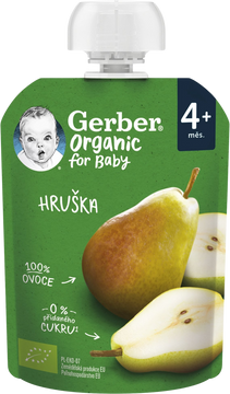 Gerber Organic vrecko hruška 100% BIO 4m+ 16 x 90 g