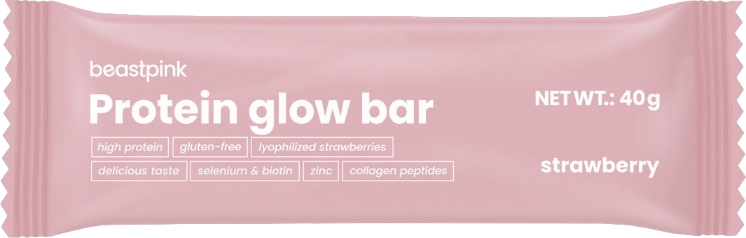 BeastPink Proteín GlowBar - jahoda 40 g