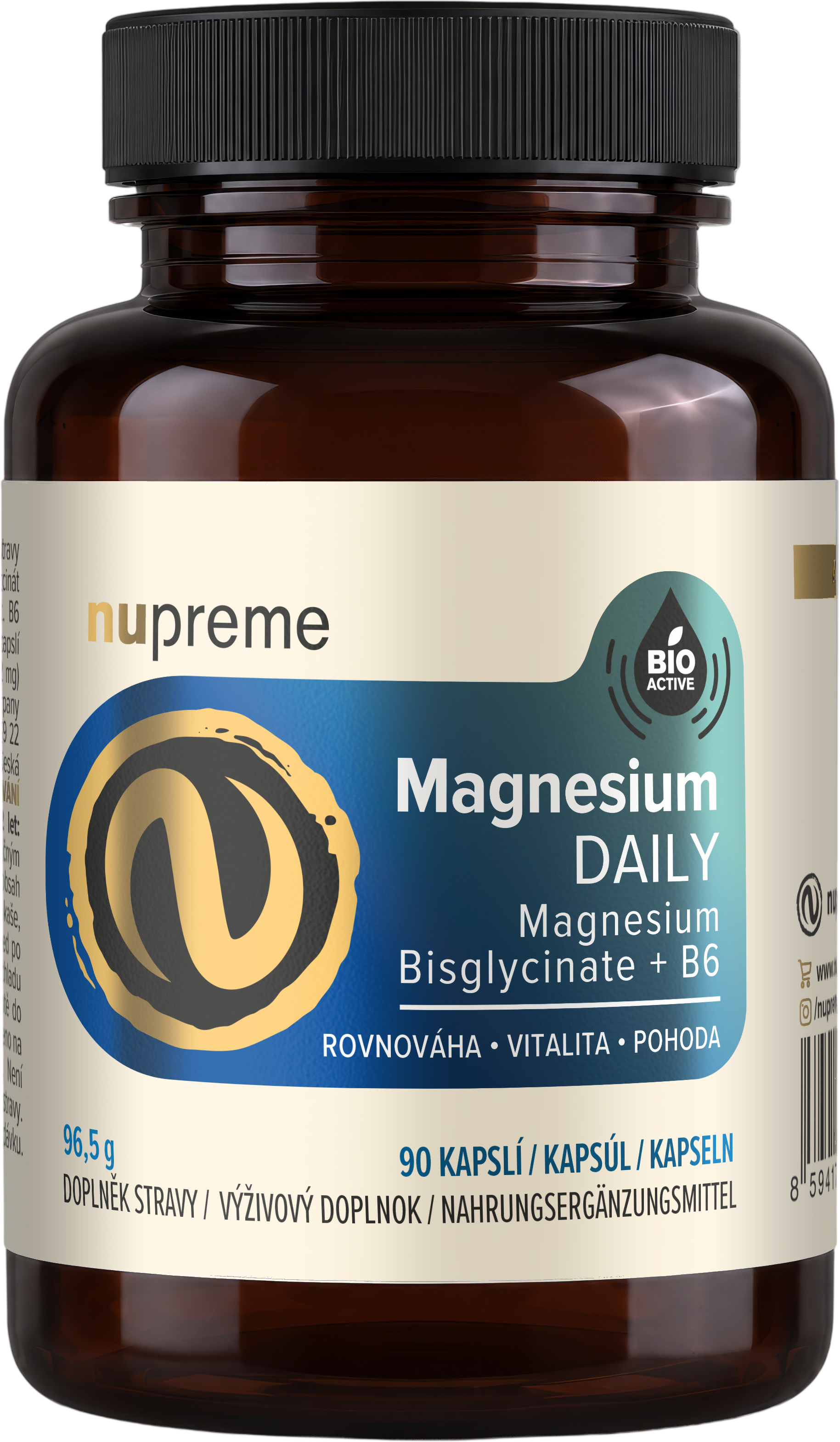 Nupreme Magnesium DAILY Bisglycinát + B6 90 kapsúl
