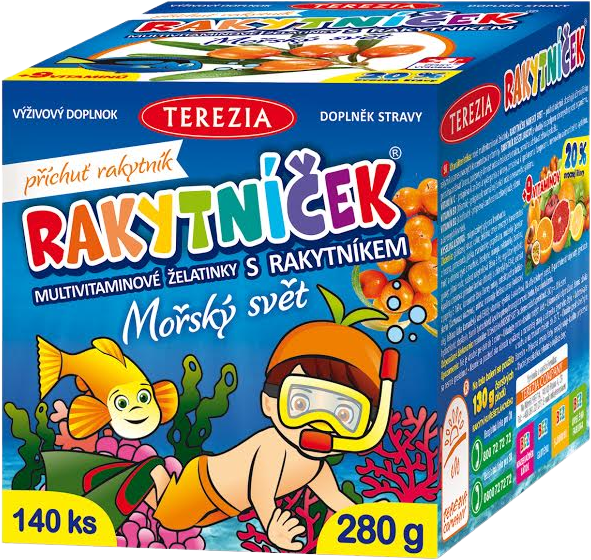 Terezia Rakytníček Morský svet multivitamínové želatínky s rakytníkom 140 ks