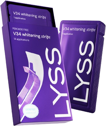 Lyss V34 bieliace pásiky na zuby 28 ks