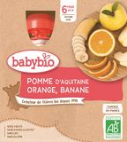 Babybio doypack jablko, pomaranč, banán 4 x 90 g