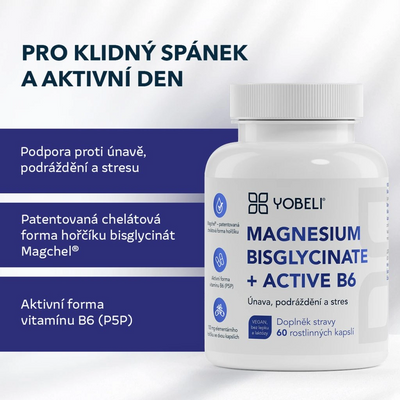 Lobey Yobeli Horčík bisglycinát a vitamín B6 60 kapsúl