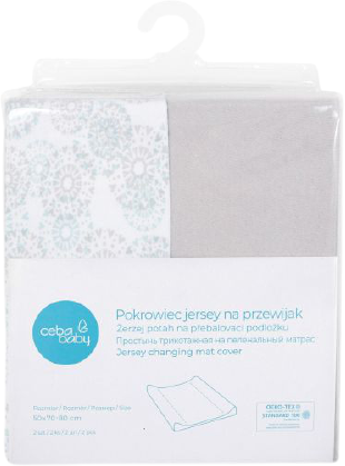 Ceba Baby CEBA Poťah na prebaľovaciu podložku 50x70-80cm Light Grey+Dandy 2 ks
