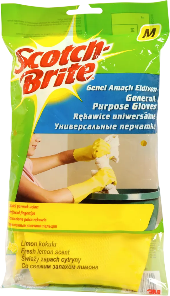 3M Scotch-Brite™ Univerzálne rukavice, veľkosť M, citrónová vôňa