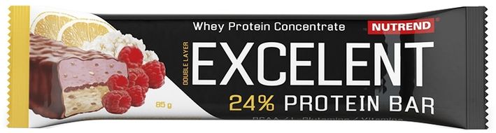 Nutrend EXCELENT BAR DOUBLE citron+tvaroh+malina s brusinkami 85 g