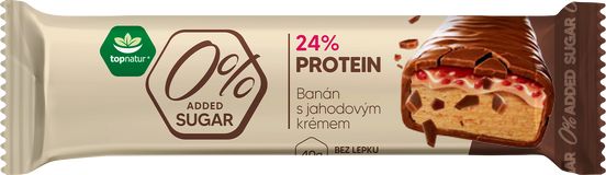 Topnatur Tyčinka proteínová banán s jahodovým krémom 40 g