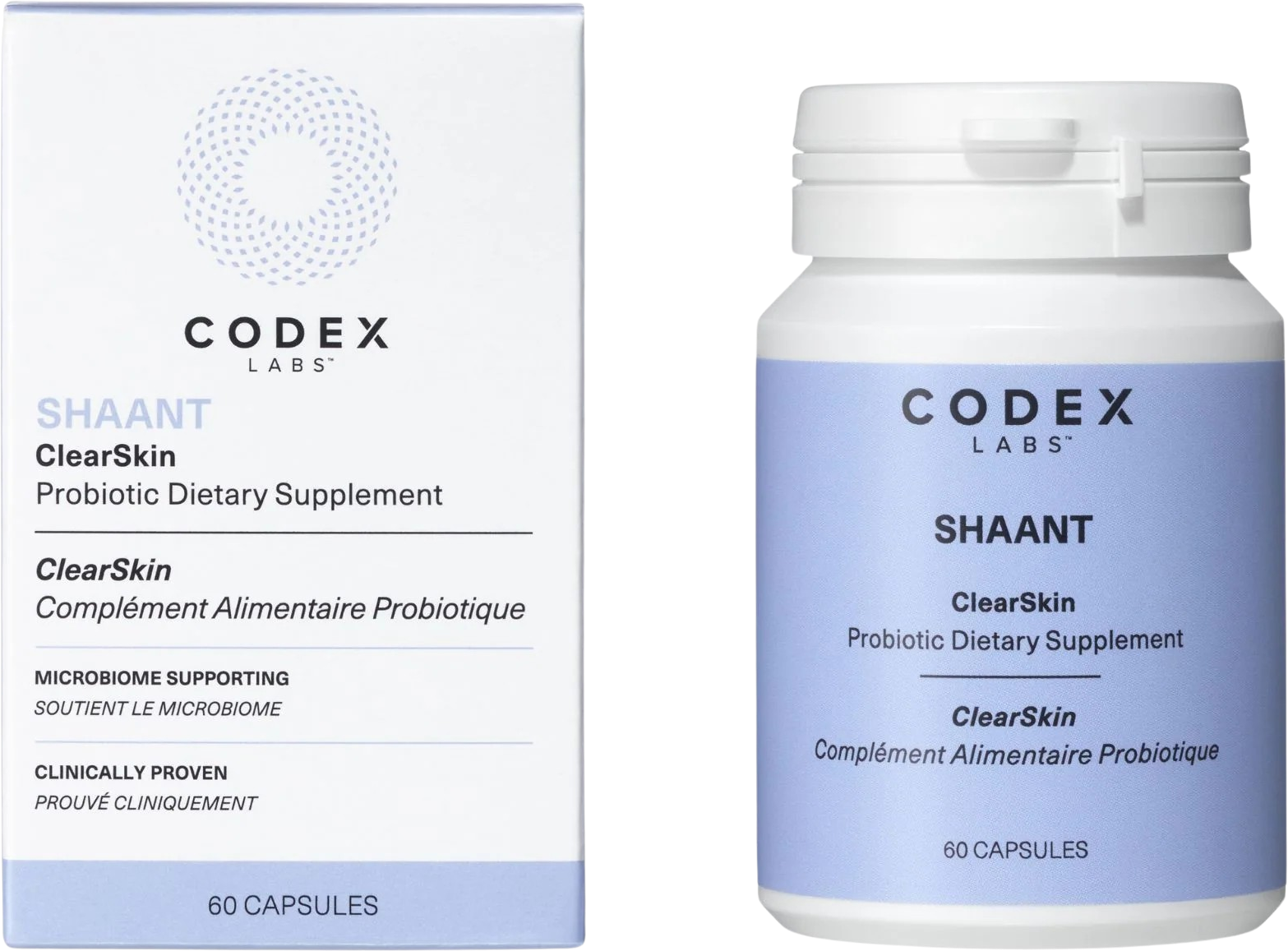 Codex Labs SHAANT ClearSkin Probiotic Supplement 2.0, 60 kapslí