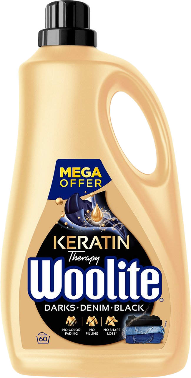 Woolite Keratin Darks/Denim/Black prací gél 60 praní 3.6 l