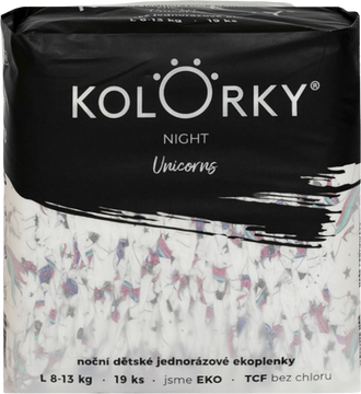 Kolorky NIGHT Jednorožec veľ. L (8-13 kg) 19 ks