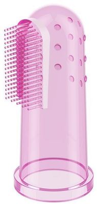 BabyOno Kefka zubná prstová s puzdrom ružová