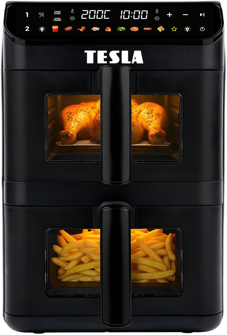 Tesla AirCook DualZone Q670 XXL - multifunkčná duálna digitálna horúcovzdušná fritéza