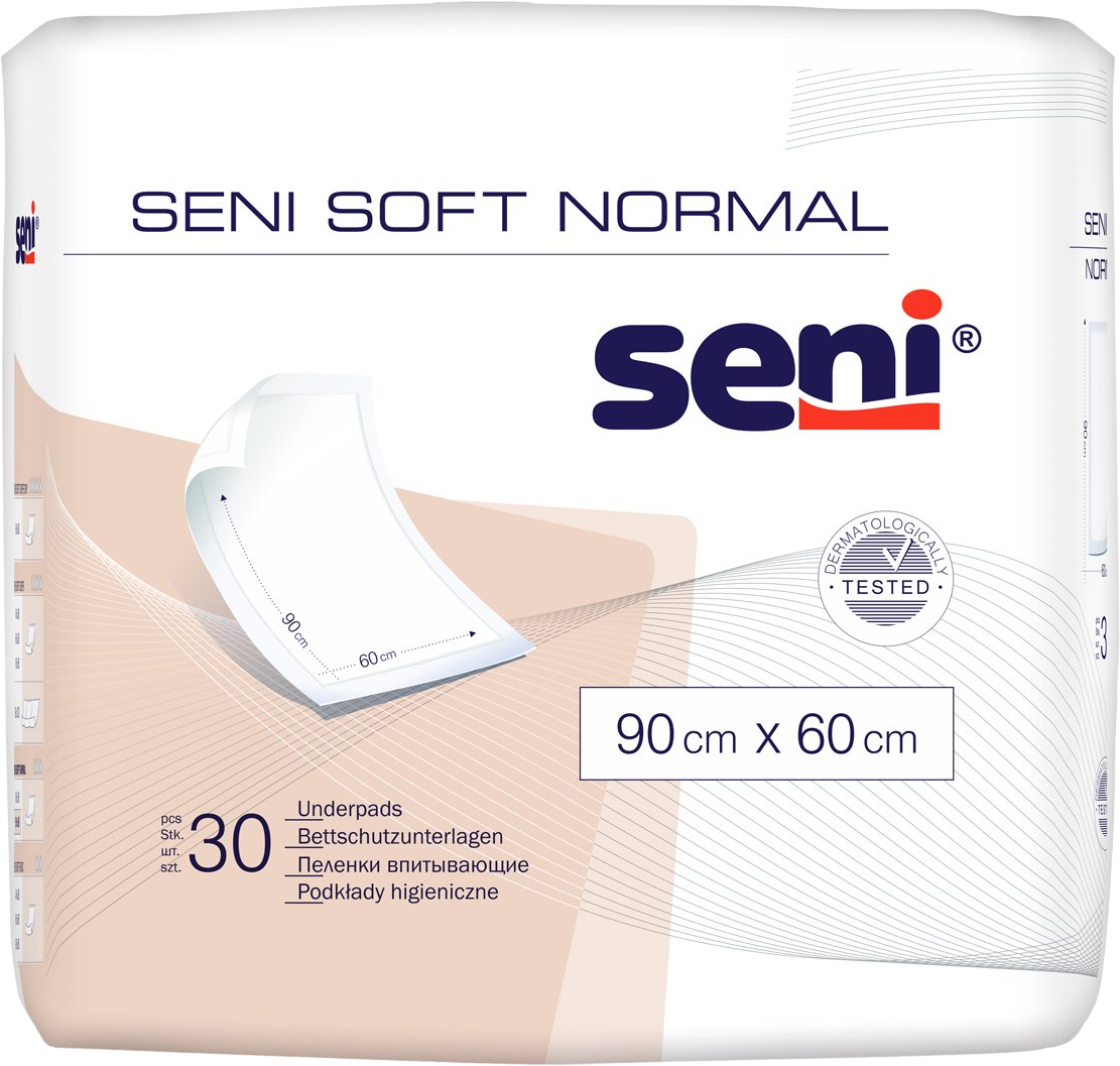 Seni Soft normal hygienické podložky 90 x 60 cm savosť 1350 ml 30 ks
