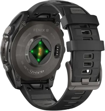 Garmin fēnix 8 – 47 mm, AMOLED, Sapphire, Carbon grey DLC s Black/Grey silikónovým remienkom