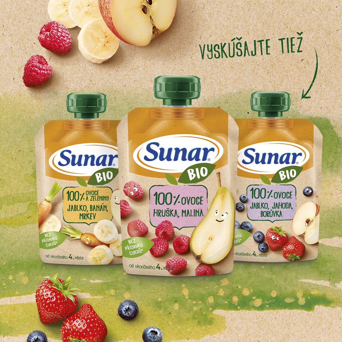 Sunar BIO vrecúško mix kartón (od 4 mesiacov) 12 x 100 g