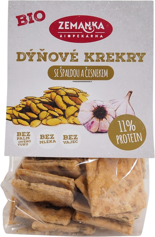 Zemanka Biopekáreň Špaldové krekry s tekvicovým semienkom a cesnakom 100 g