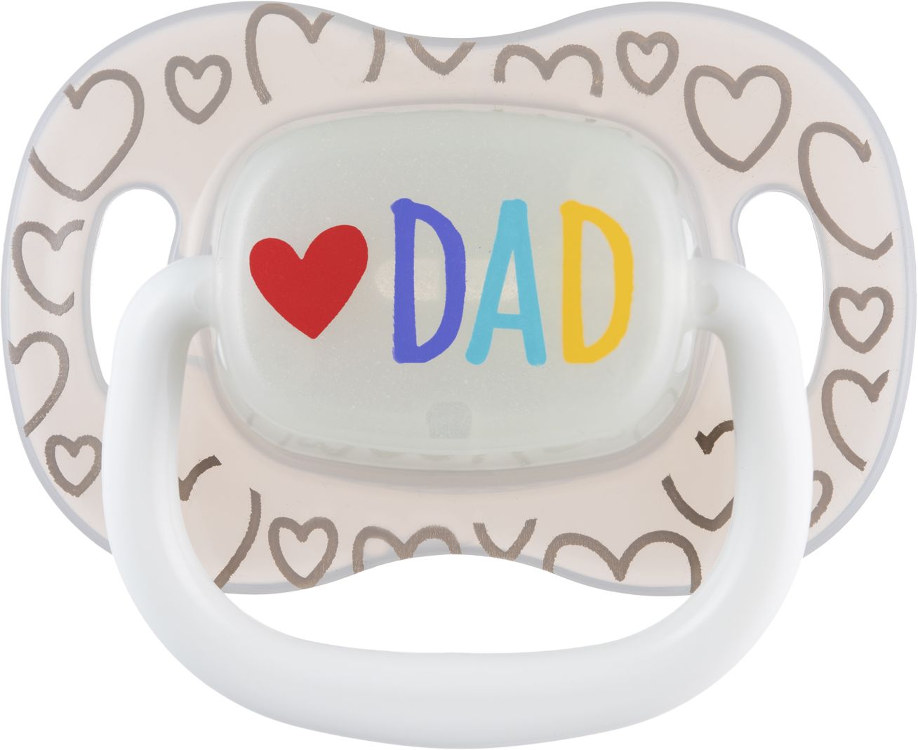Canpol babies Cumlík svietiaci silikónový simetrický LOVE MUM&DAD 0-6m 2 ks