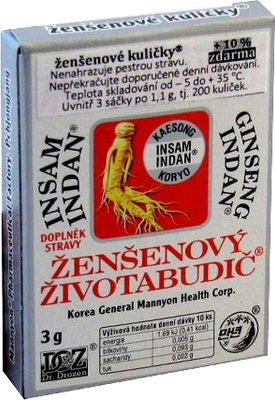 Insam Indan Ženšenový životabudič K.K. Insam 3 g guličky 200 ks