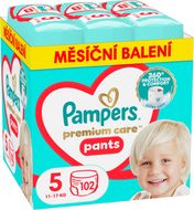 Pampers Premium Care Plienkové Nohavičky, veľkosť 5, 12kg-17kg 102 ks