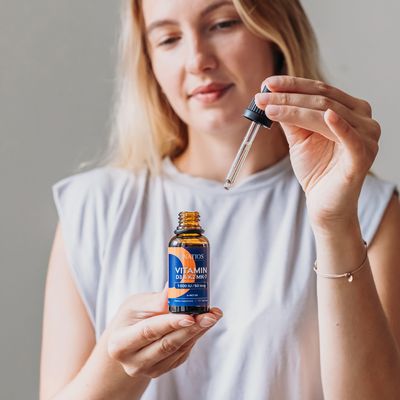 Natios Vegán Vitamín D3 & K2 (MK-7), 1000 IU & 50 mcg, Kvapky v MCT oleji 30 ml