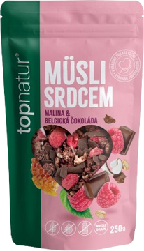 Topnatur Müsli srdcom Malina & Belgická čokoláda 250 g