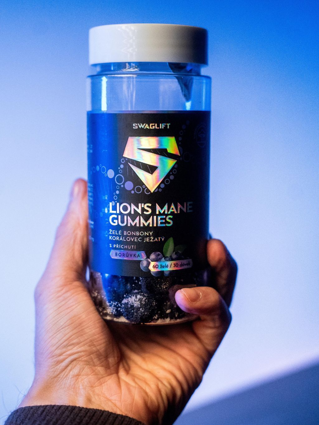 Swaglift Lion´s mane gummies s príchuťou čučoriedky 60 ks