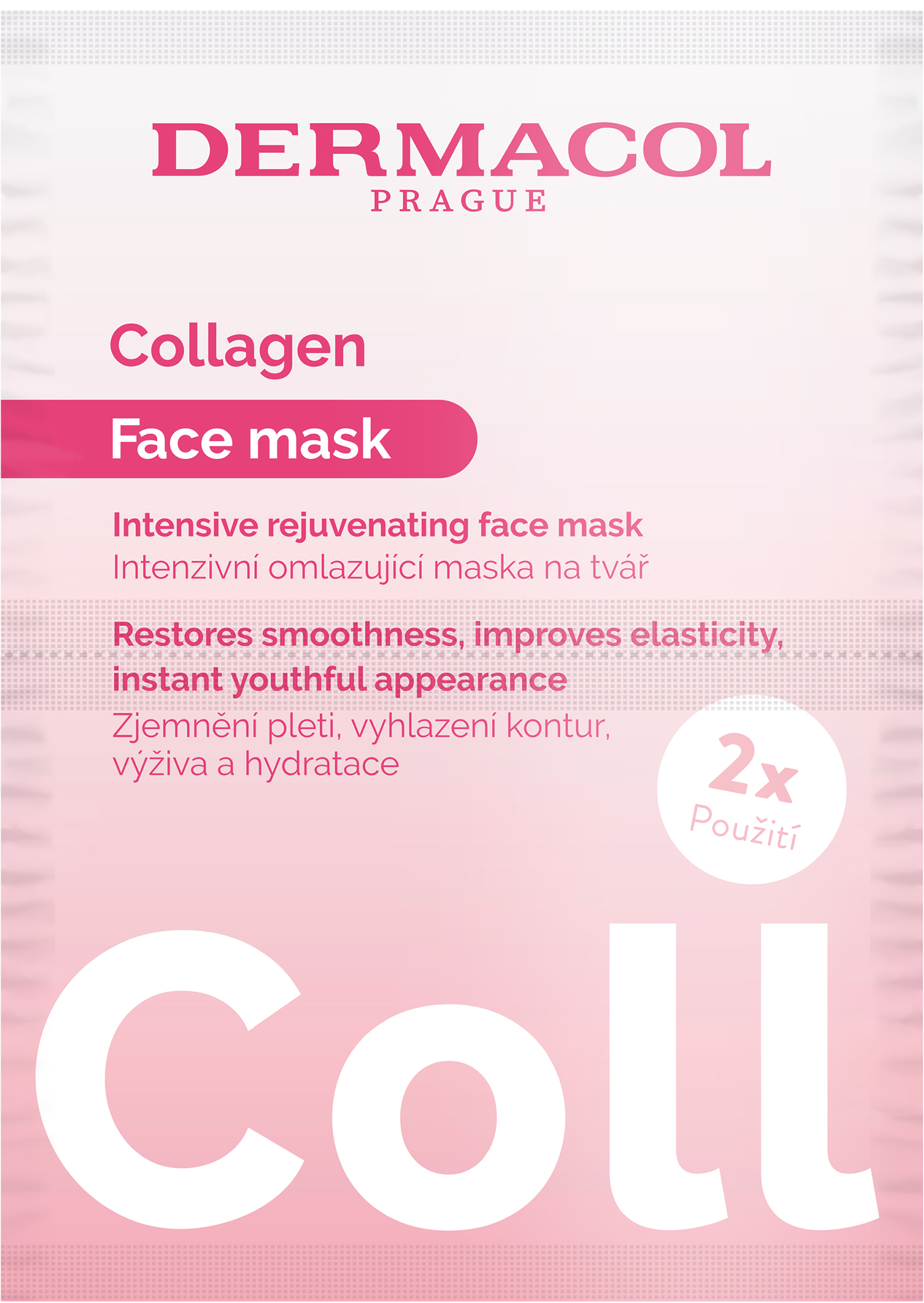 Dermacol Collagen Intenzívna omladzujúca pleťová maska 2 x 8 ml