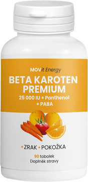 MOVit Energy Beta karotén PREMIUM 25 000 IU + Panthenol + PABA 90 kapsúl