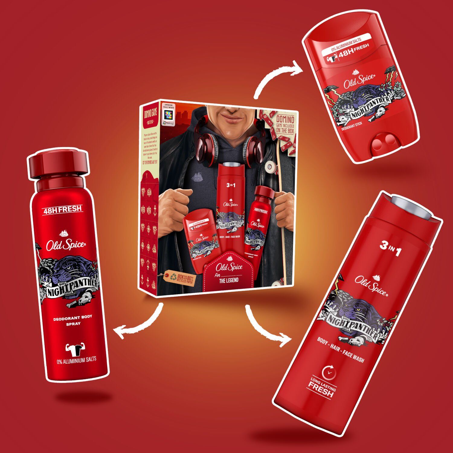 Old Spice City explorer darčeková sada s deodorantom tuhým av spreji, sprchovým gélom Night Panther