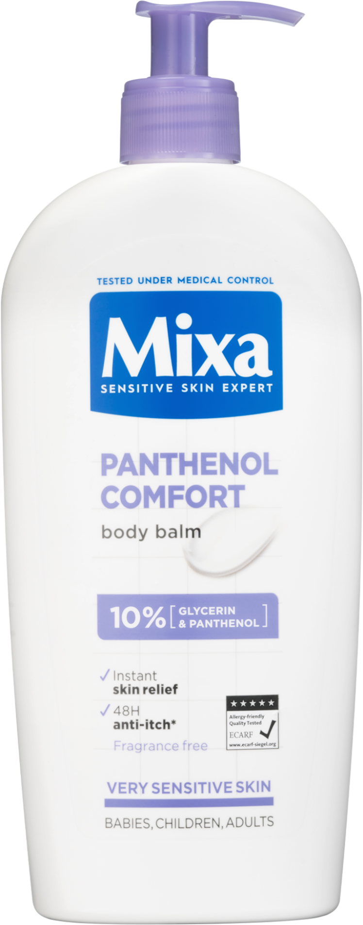 Mixa Panthenol Comfort upokojujúce telové mlieko na veľmi citlivú pokožku 400 ml