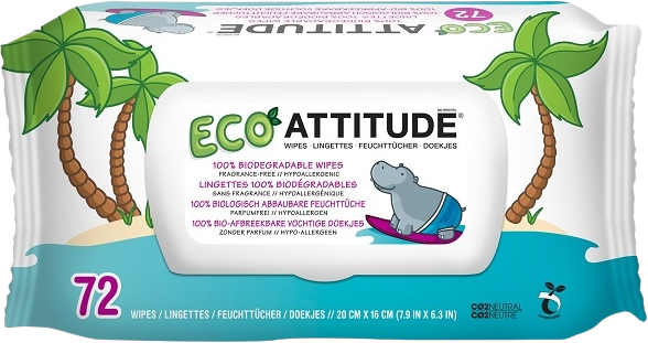 Attitude Vlhčené obrúsky bez vône 72 ks