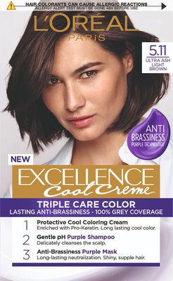 L'Oréal Paris Excellence Cool Creme Permanentná farba 5.11 Ultra popolavá svetlá hnedá