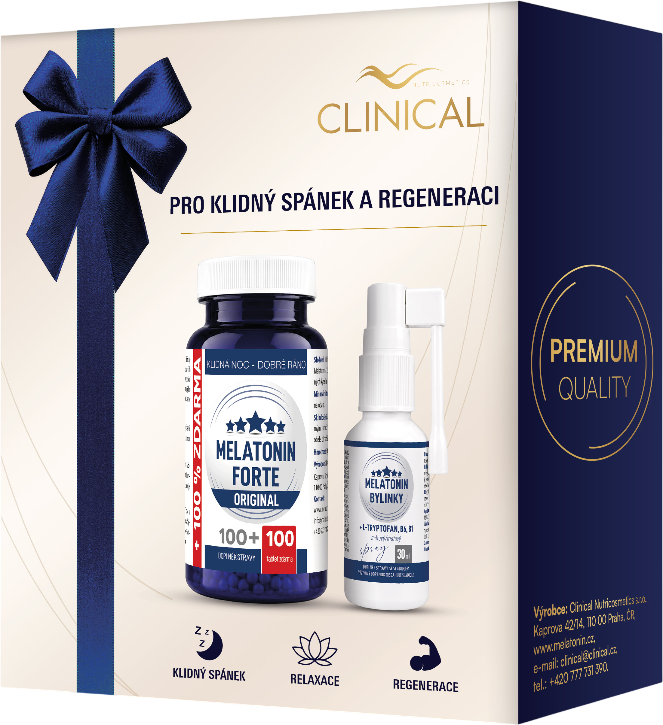 Clinical Melatonín Forte Original + Melatonín sprej 1+1 30 tabliet