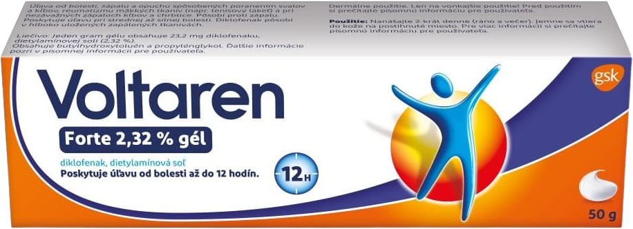 Voltaren Forte 2,32% gél s diklofenakom na bolesť chrbta, svalov a kĺbov 50 g