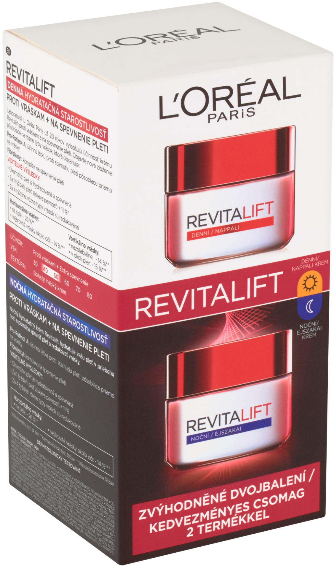 L'Oréal Paris Revitalift dvojbalenie denný a nočný krém 2 x 50 ml