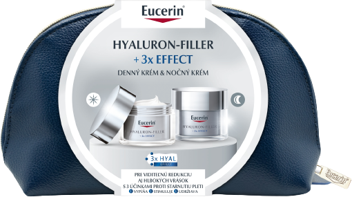 Eucerin Vianočná taštička Hyaluron-Filler + 3x Effect Denný krém pre suchú pleť + Nočný krém