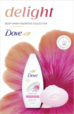 Dove Petal Soft kazeta so sprchovou hubkou