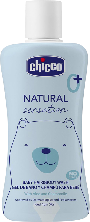 Chicco Natural Sensation šampón na vlasy a telo s aloe a harmančekom 0m+, 200 ml