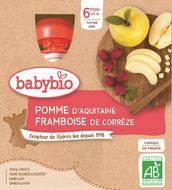 Babybio Doypack jablko, malina 4 x 90 g