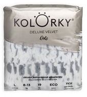 Kolorky DELUXE VELVET Bodky veľ. L (8-13 kg)  19 ks