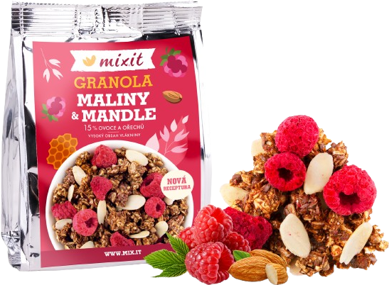 Mixit Granola z pece do vrecka - Maliny a mandle 70 g