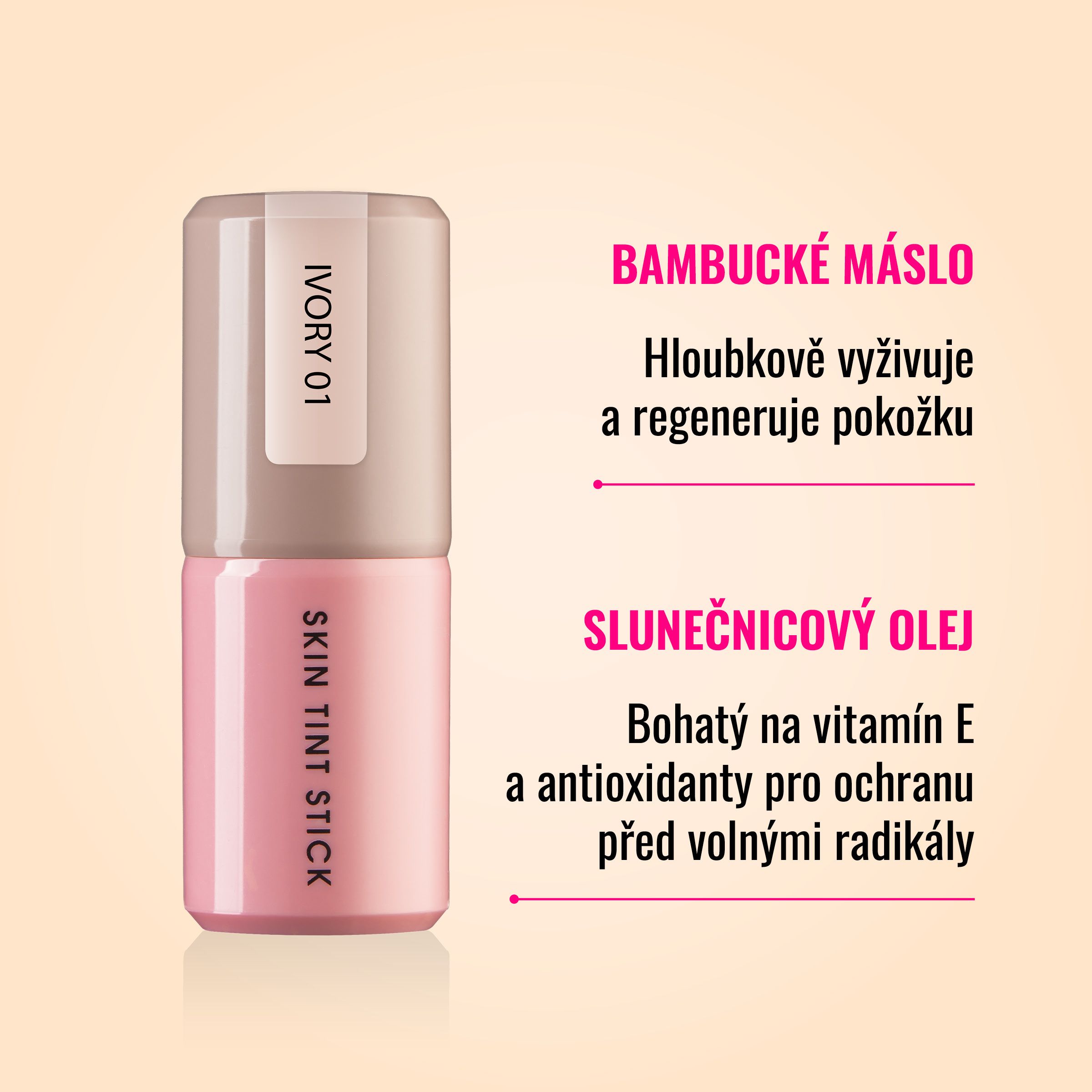 Dermacol Skin Tint - Ľahký hydratačný make-up v tyčinke č.1 IVORY 15 g