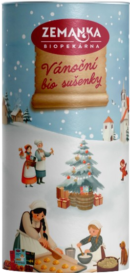 Zemanka Vianočné bio sušienky v tubuse 3 x 70 g