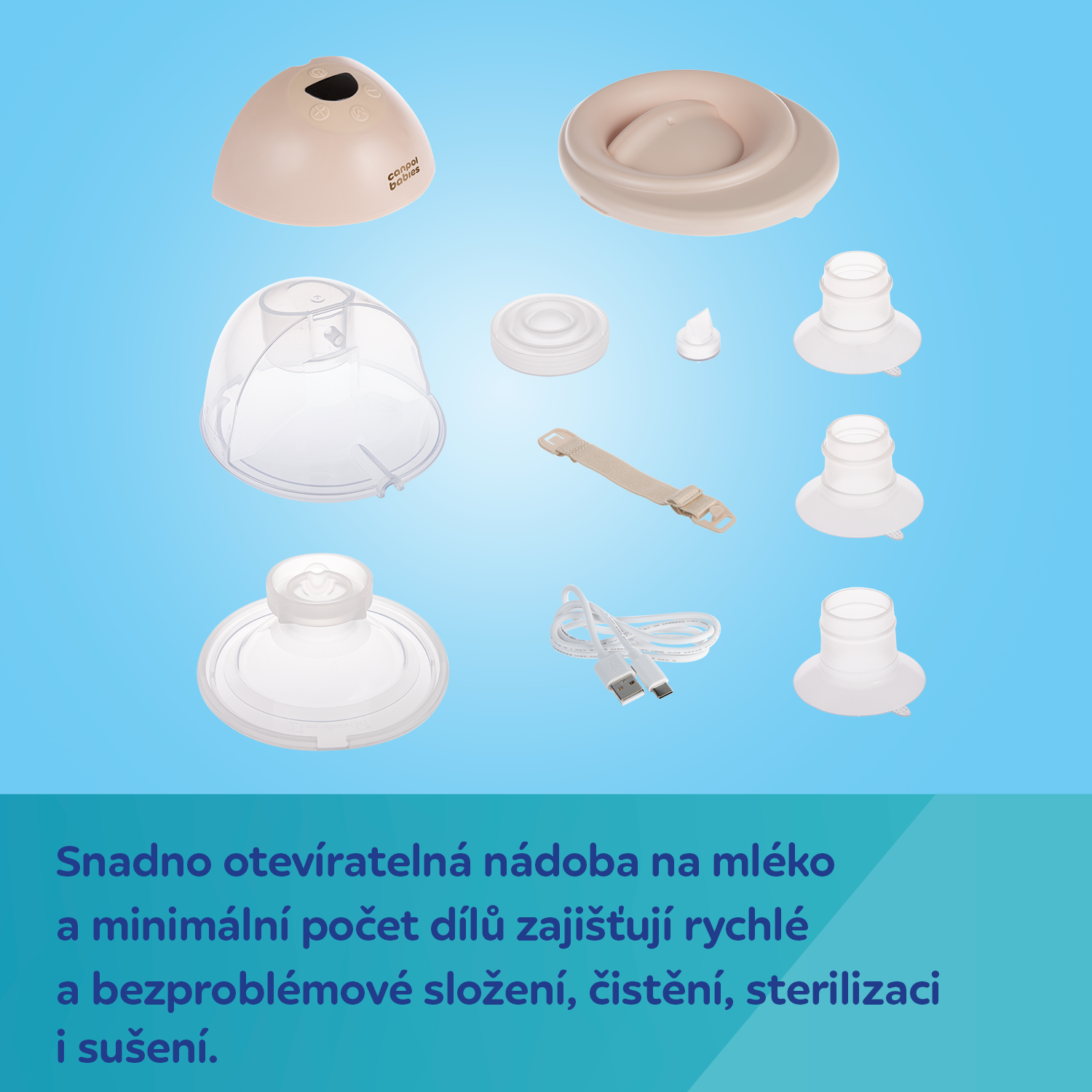 Canpol babies Elektrická odsávačka materského mlieka do podprsenky Hands-Free 2.0 150 ml