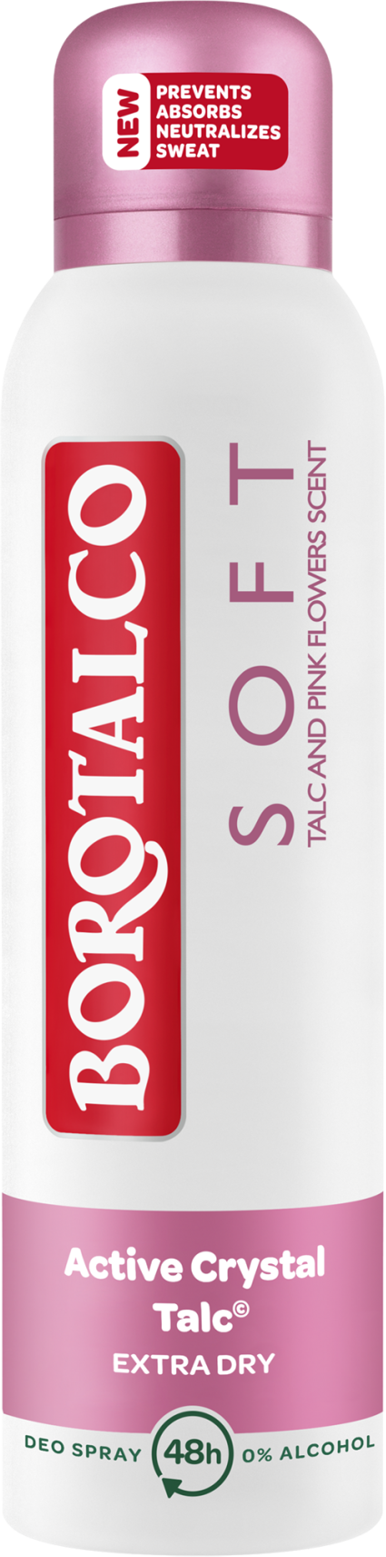 Borotalco Soft Talc & Pink Flower, Dezodorant sprej pre ženy 150 ml