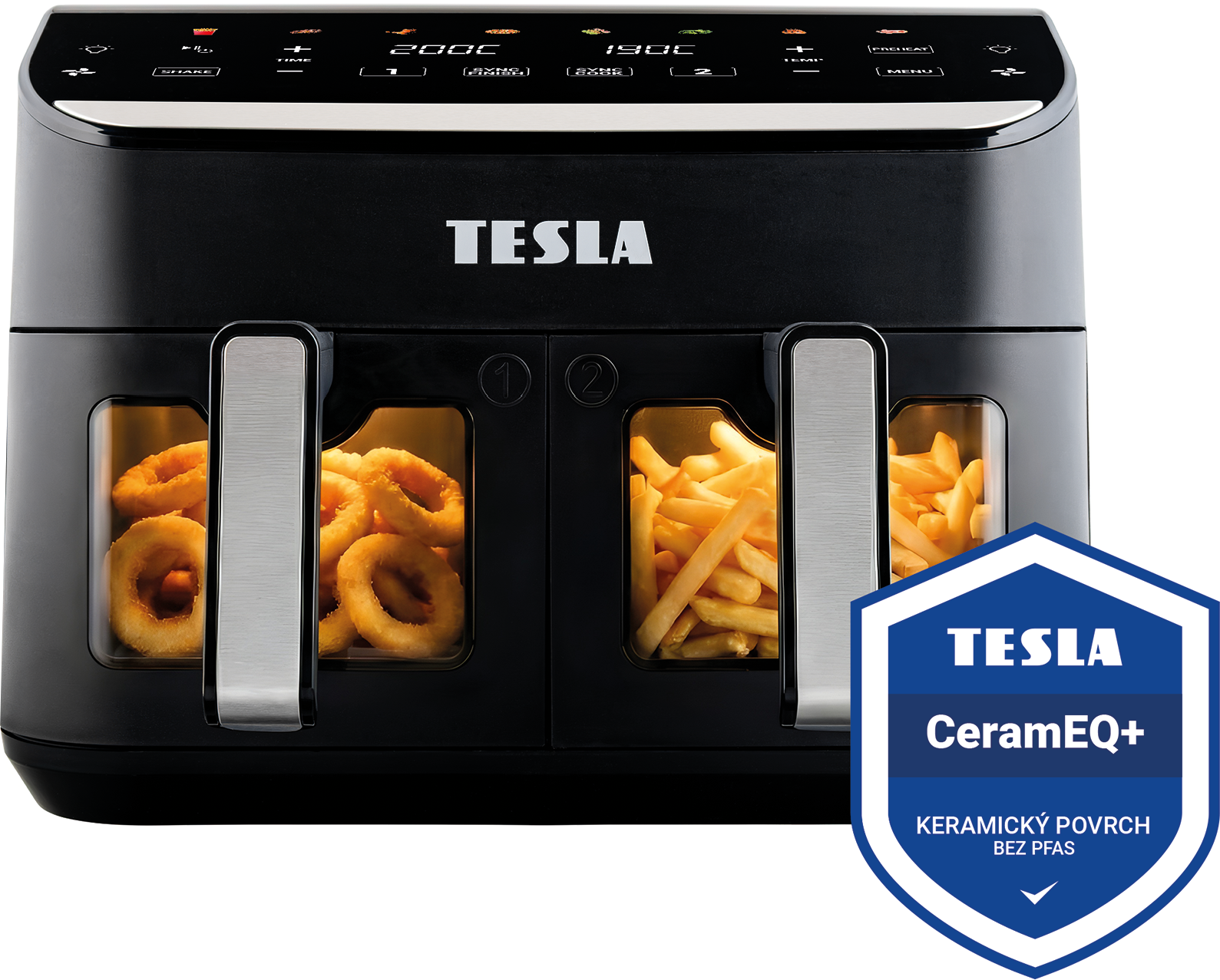 Tesla AirCook DualHeat QD464 XXL - multifunkčná duálna digitálna teplovzdušná fritéza