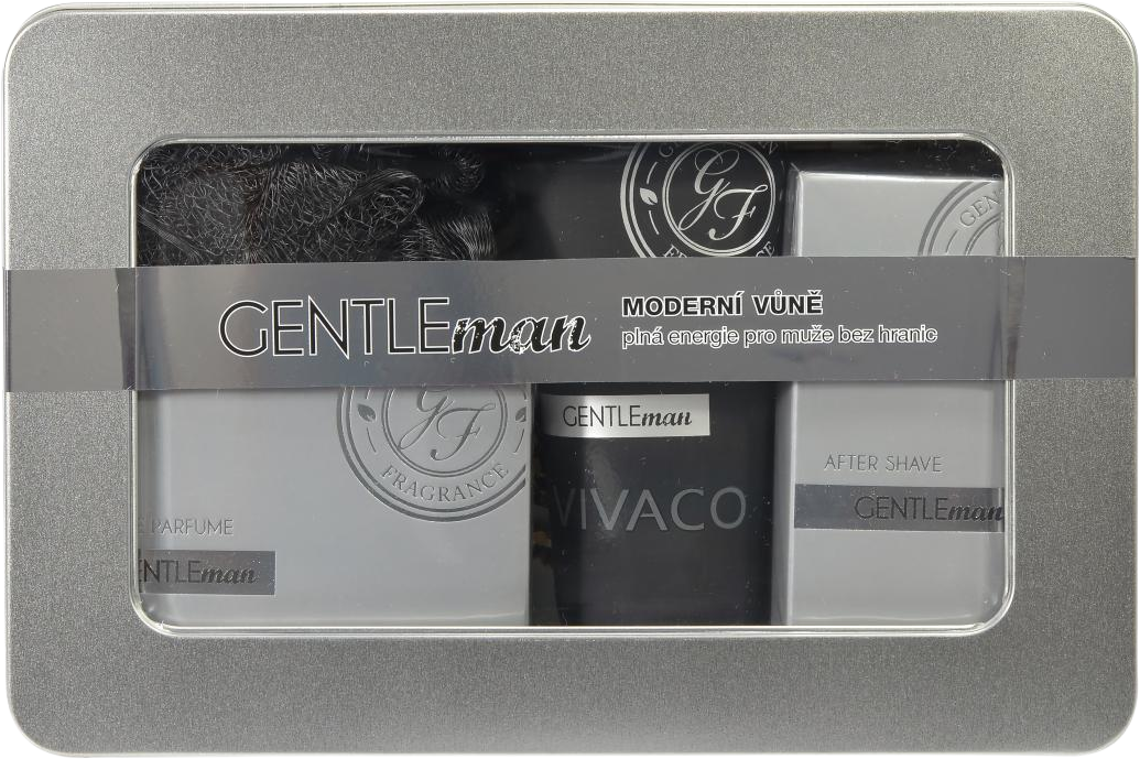 Vivaco Darčekové balenie Gentleman Silver Edition - EdP + sprchový gél + voda po holení + darček