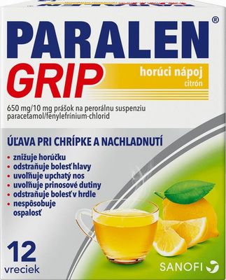 Paralen Grip Horúci nápoj citrón 12 vrecúšok
