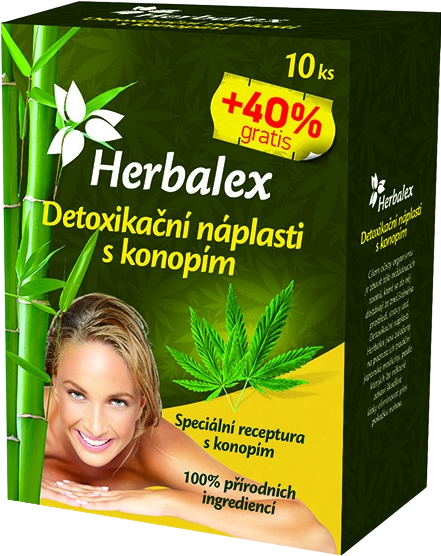 Herbalex Detoxikačné náplasti s konopou 40% gratis 10 ks