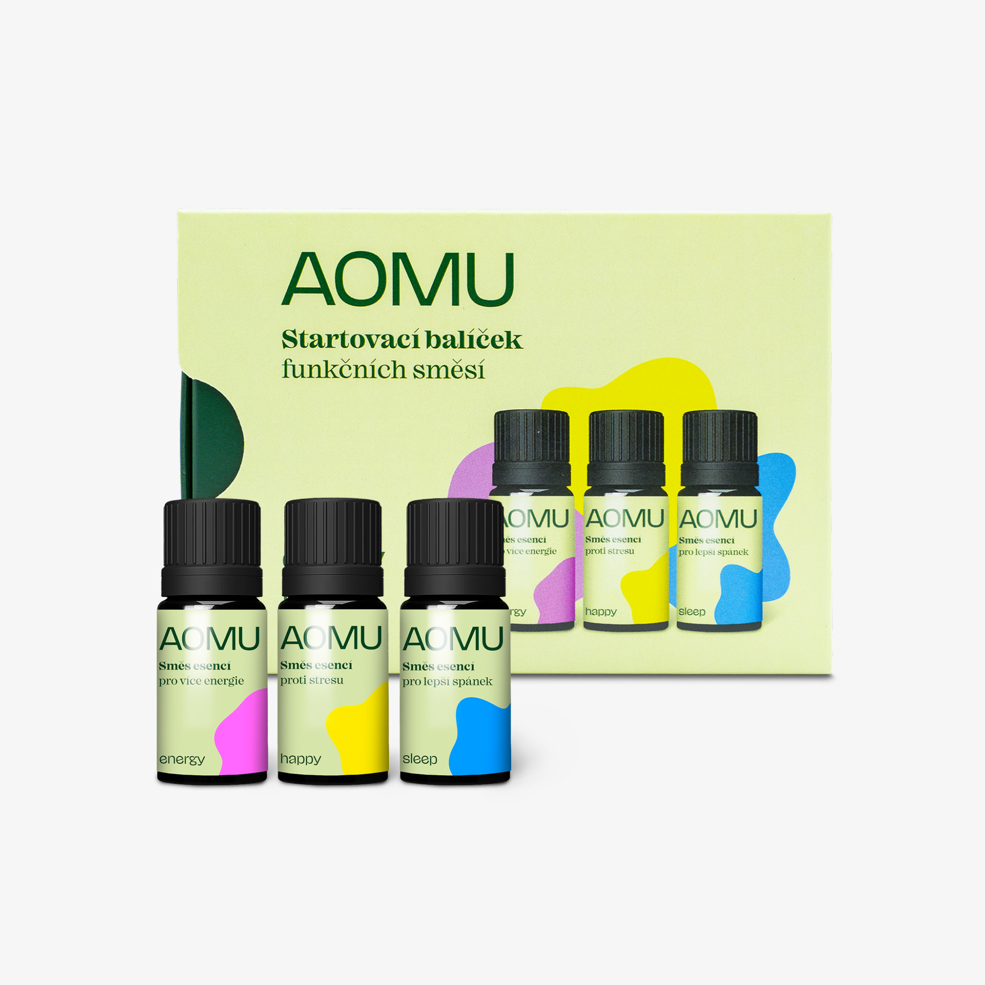 AOMU Štartovacia sada funkčných zmesí Happy, Sleep, Energy